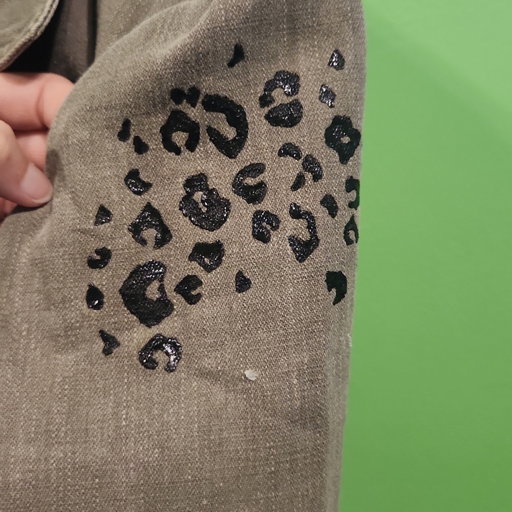 Patch Denim Jacket Leopard Print - Picture 3 of 9